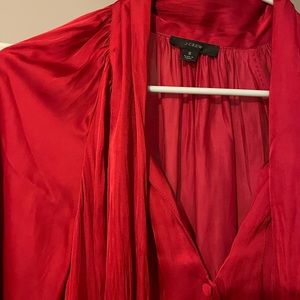 J. Crew Featherweight satin tie-neck dress